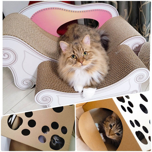 カーブの爪とぎで寛ぐのが好きなルーク君＆テト君 on グラングランセット