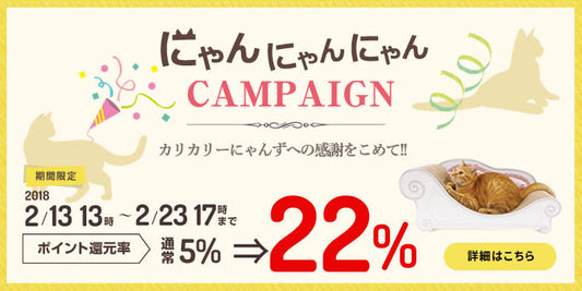 猫の日ですよ、にゃんにゃんにゃん～ポイントアップは明日まで～